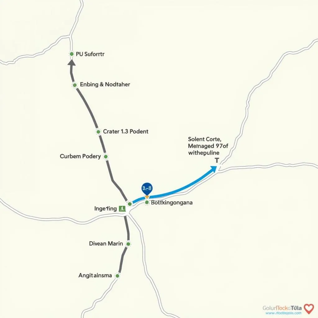 Map showing the route from 1NO Airport to Madhyamgram.