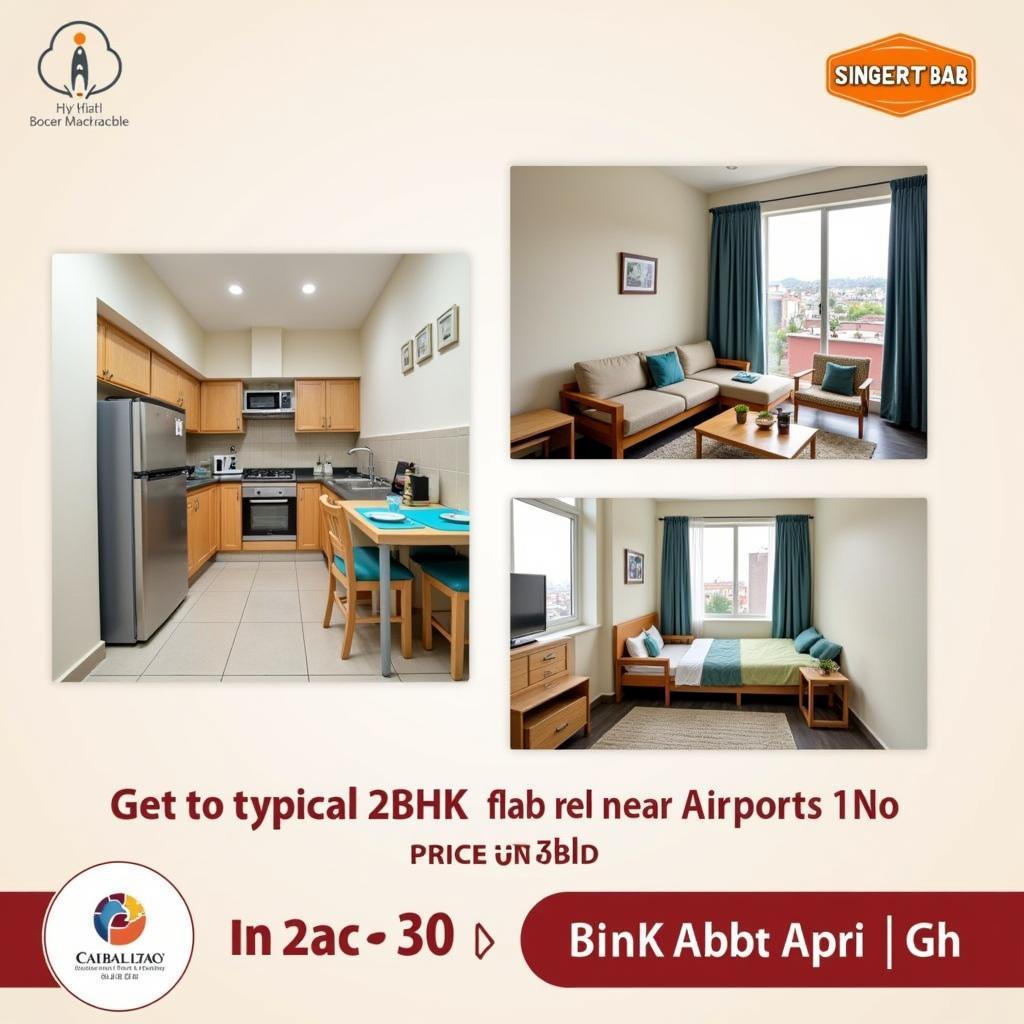 Interior view of a 2BHK flat near Airport 1No