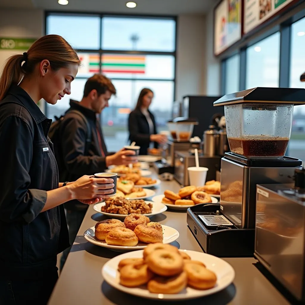 7-Eleven coffee and snacks at an airport