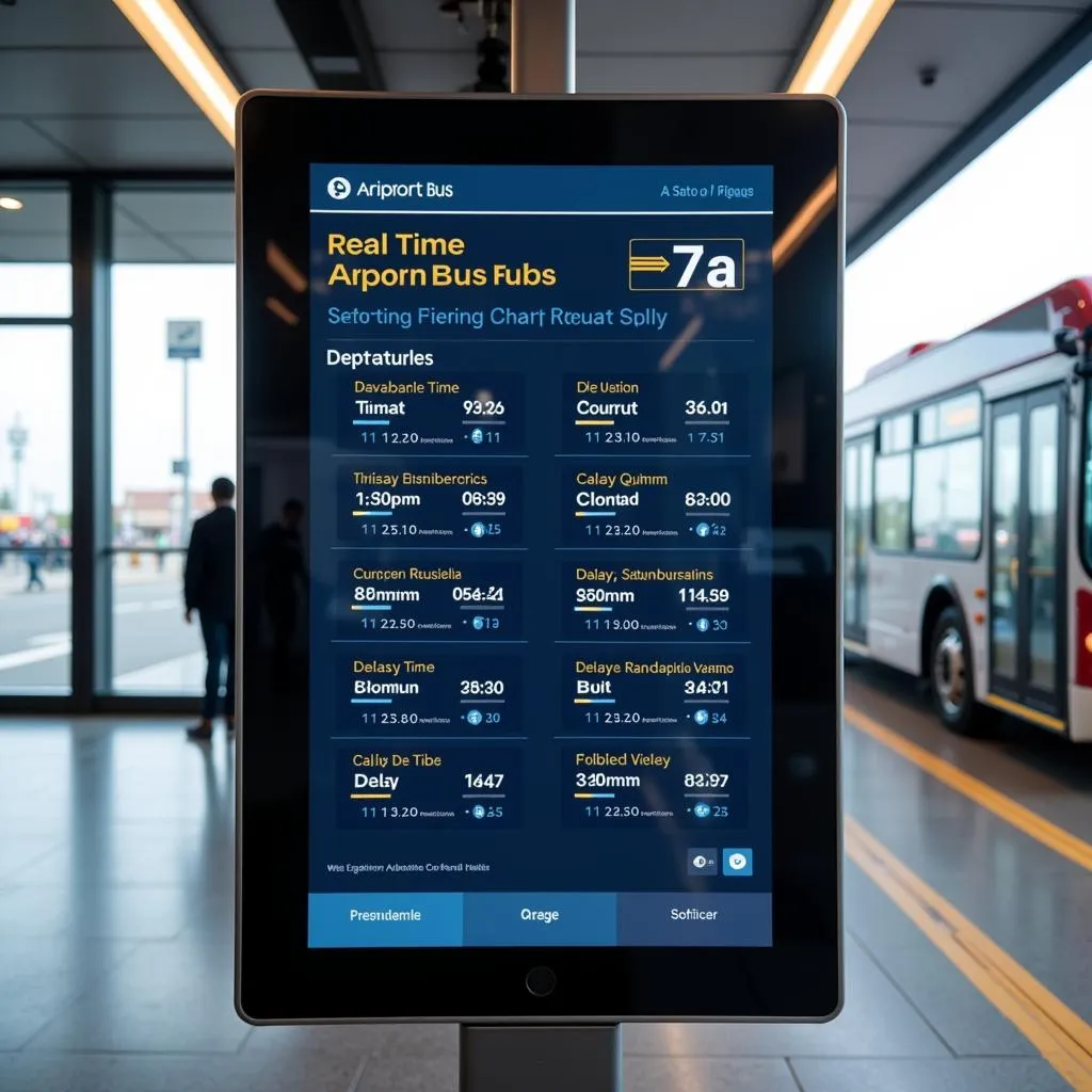 Digital Display Showing 7a Airport Bus Schedule