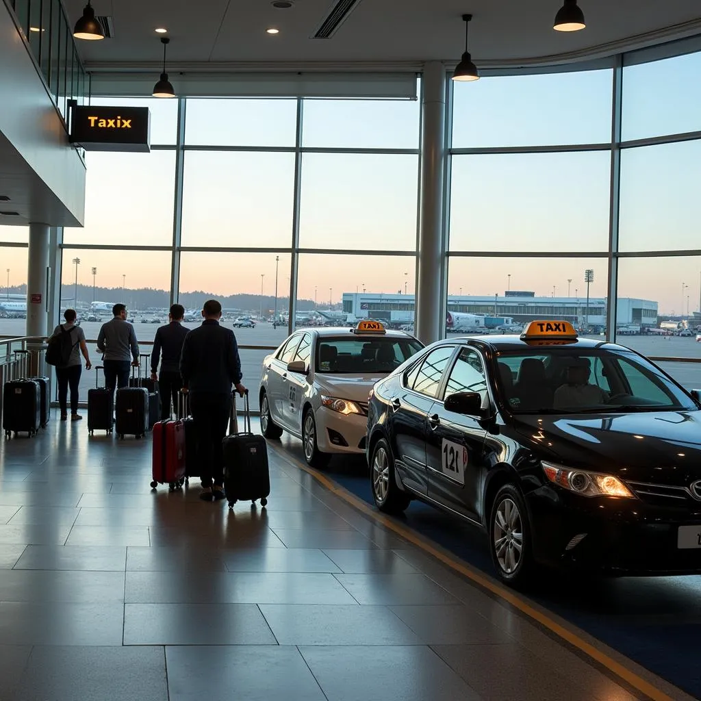 Designated taxi stand at A.B. Vajpayee International Airport