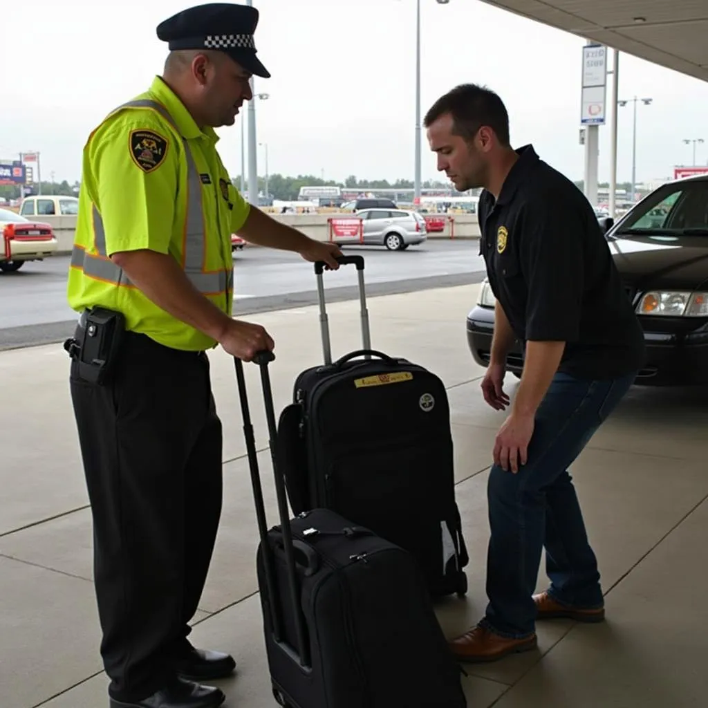 Professional Driver Assisting Passenger with Luggage