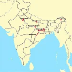 Map highlighting the six AAI approved airport locations in India