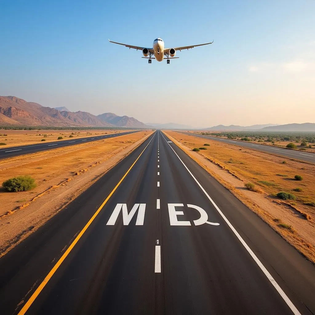 Aerial view of AAI Kishangarh Airport runway