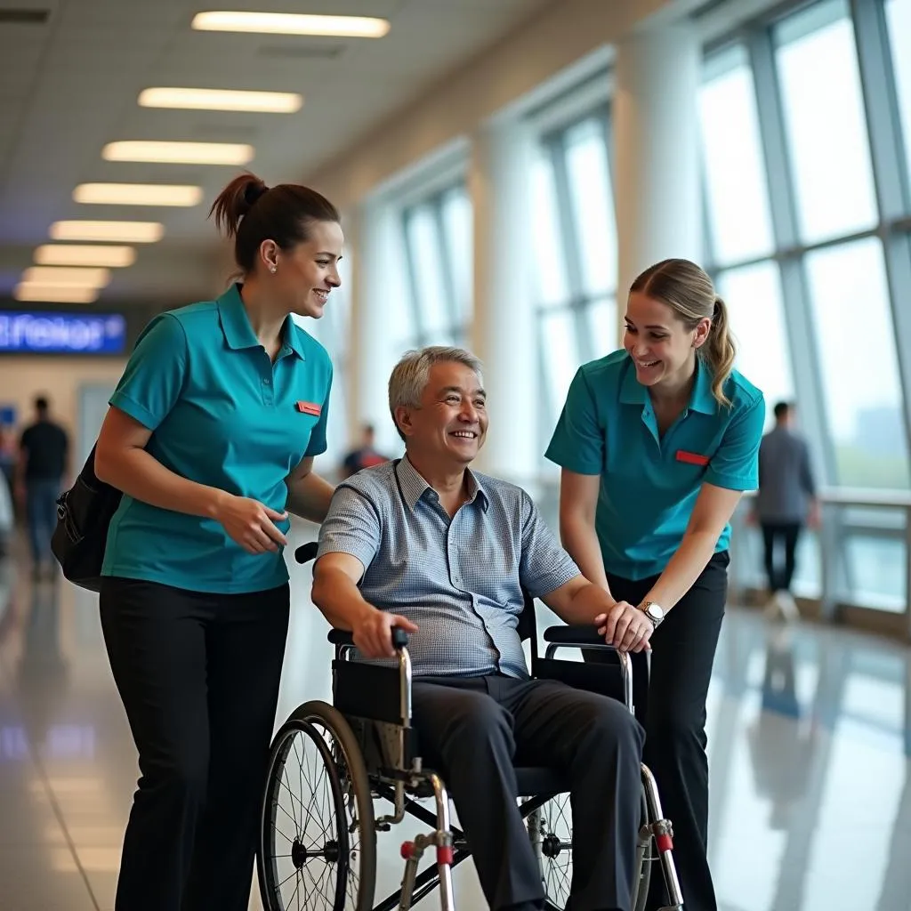 AAI Staff Providing Assistance to a Passenger with Disability