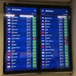 Abbotsford Airport flight information display screen