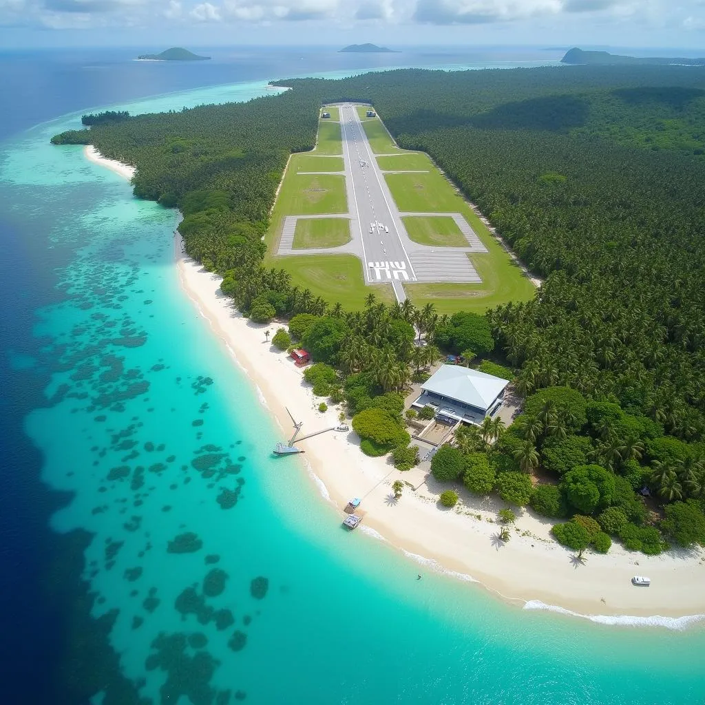 Abemama Atoll Airport viewed from above