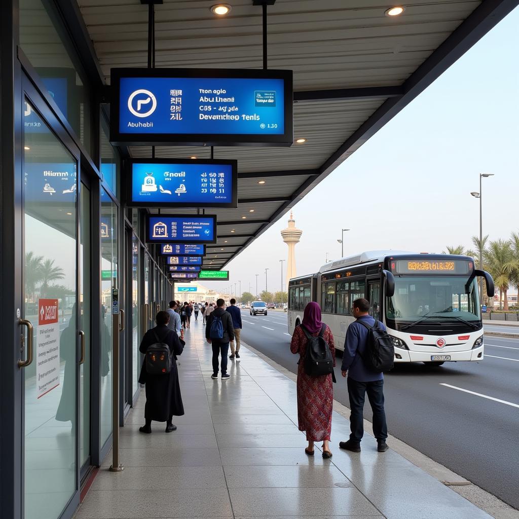 Abu Dhabi Airport Bus Stop