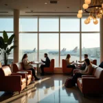 Modern and Spacious Lounge Interior at Abu Dhabi Airport