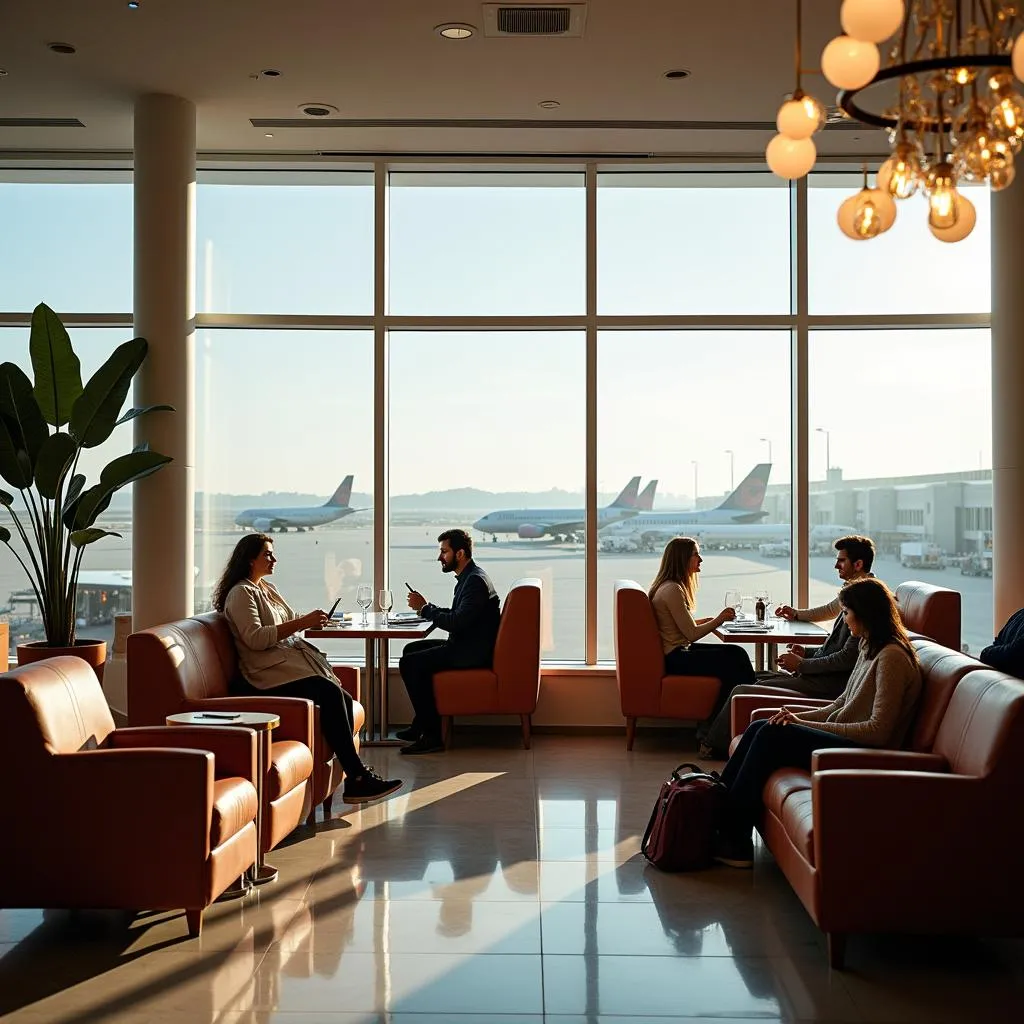 Modern and Spacious Lounge Interior at Abu Dhabi Airport