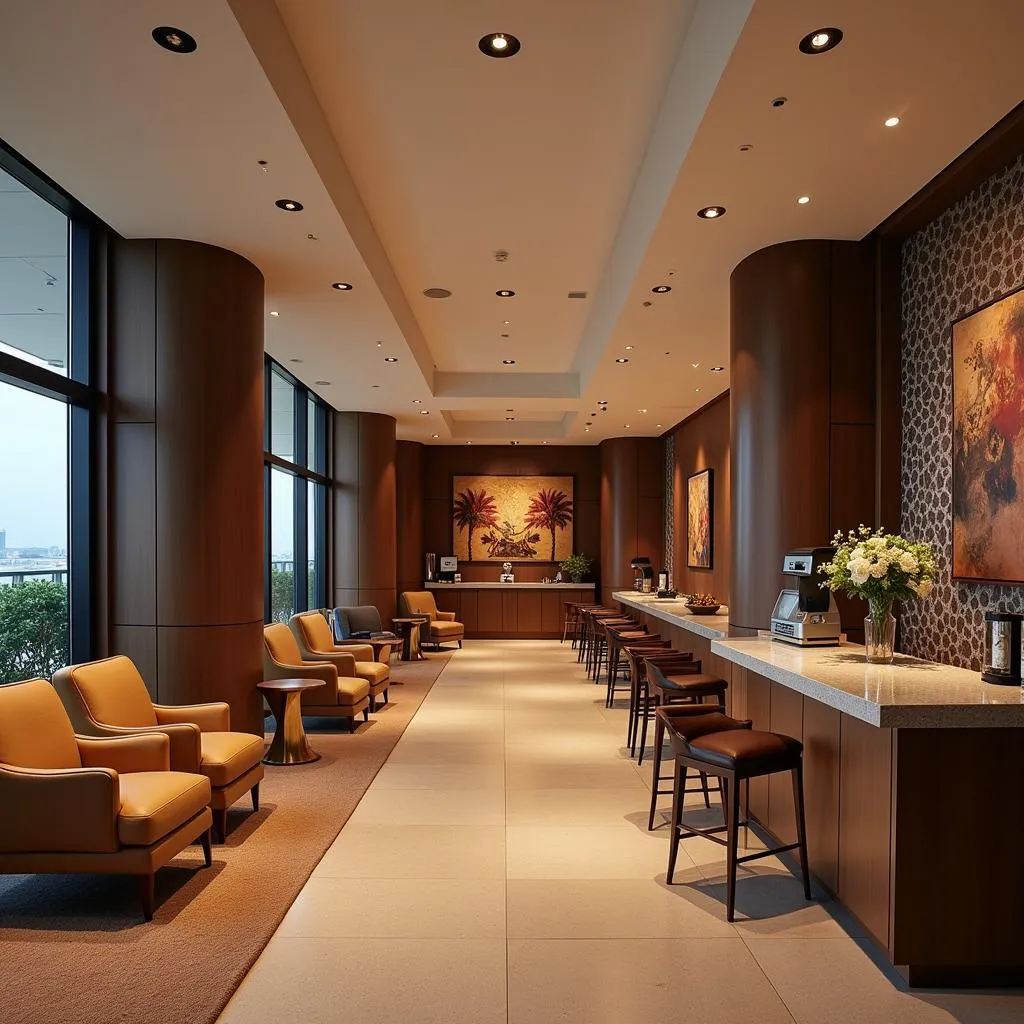 Luxurious lounge interior at Abu Dhabi Airport