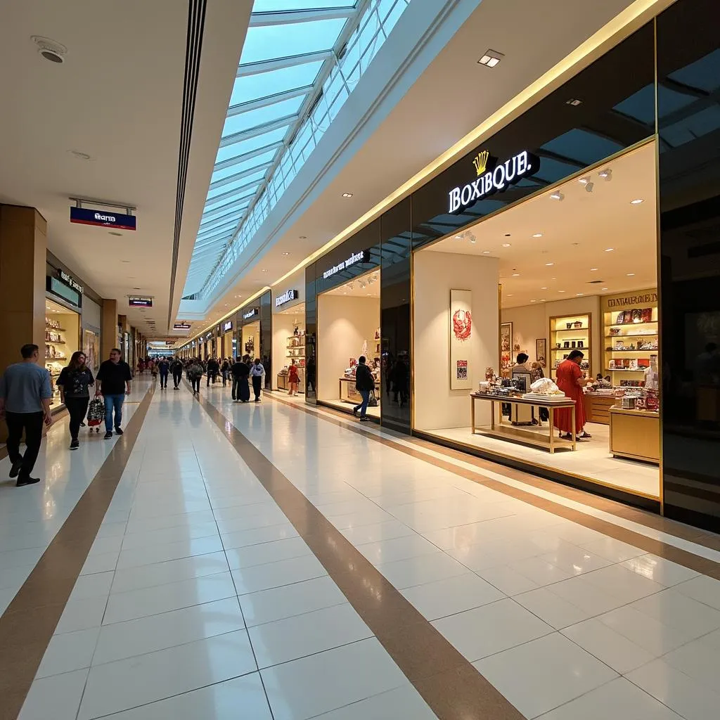 Luxurious shopping area inside Abu Dhabi airport