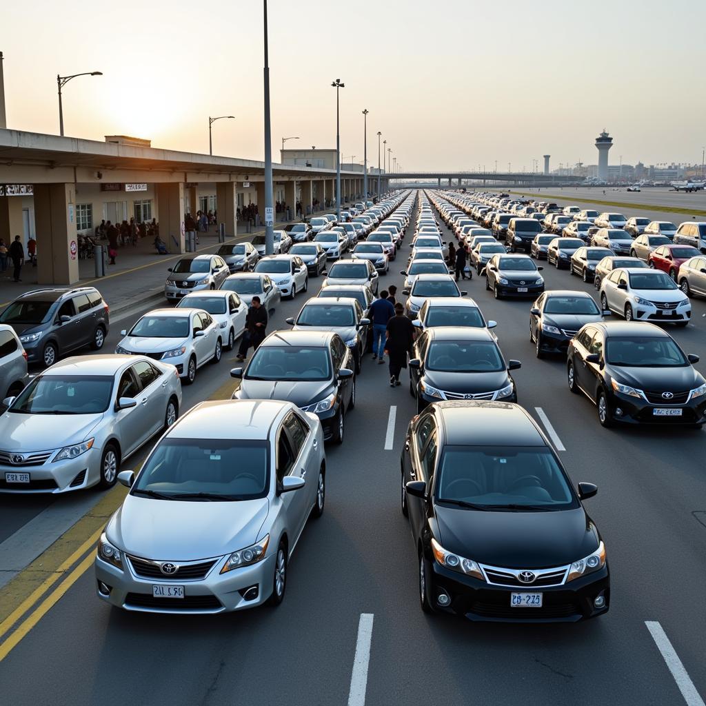 Taxi rank at Abu Dhabi International Airport