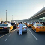 Taxi stand at Abu Dhabi International Airport