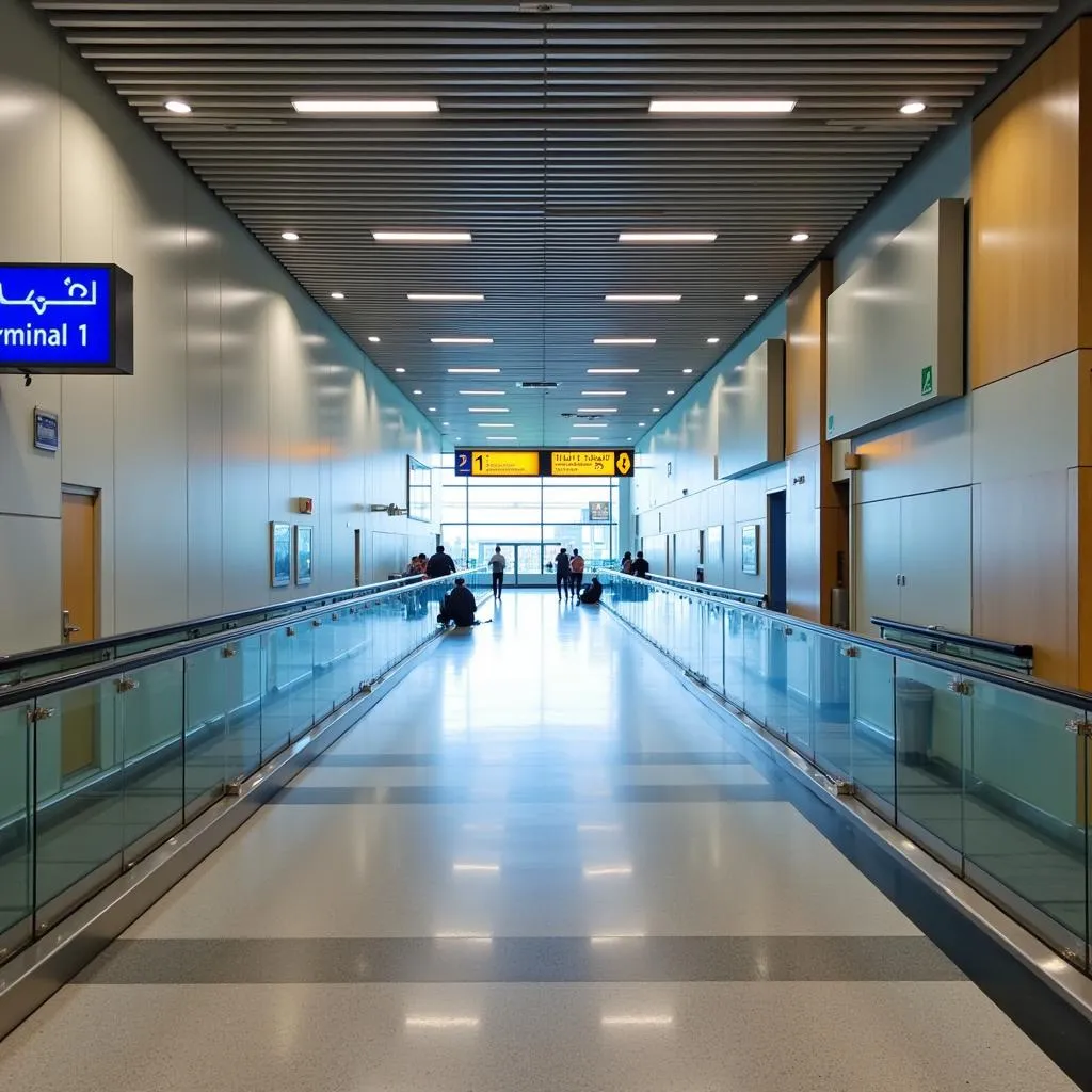 Walking Path Between Terminal 3 and Terminal 1 at Abu Dhabi Airport