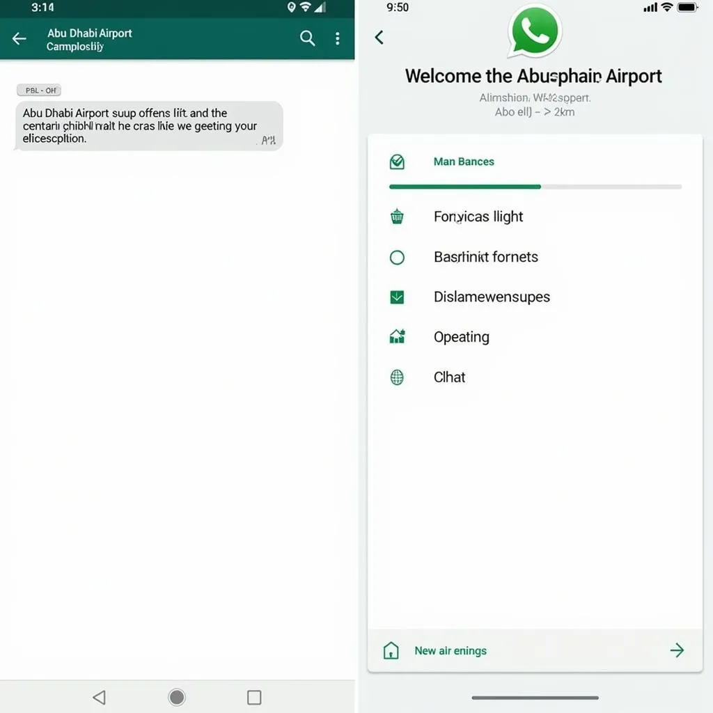 Abu Dhabi Airport WhatsApp Chat Screenshot