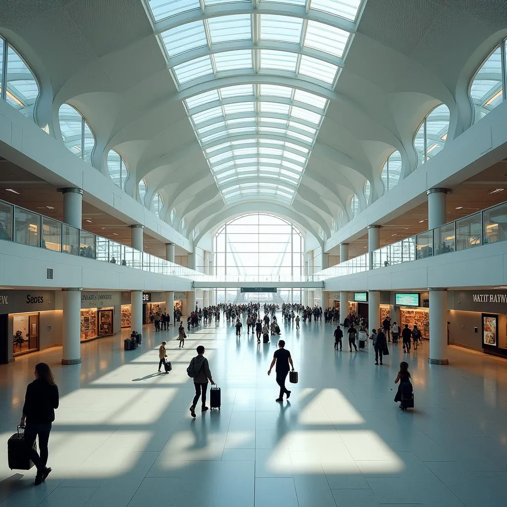 Modern and Spacious Interior of Adelaide Airport Terminal