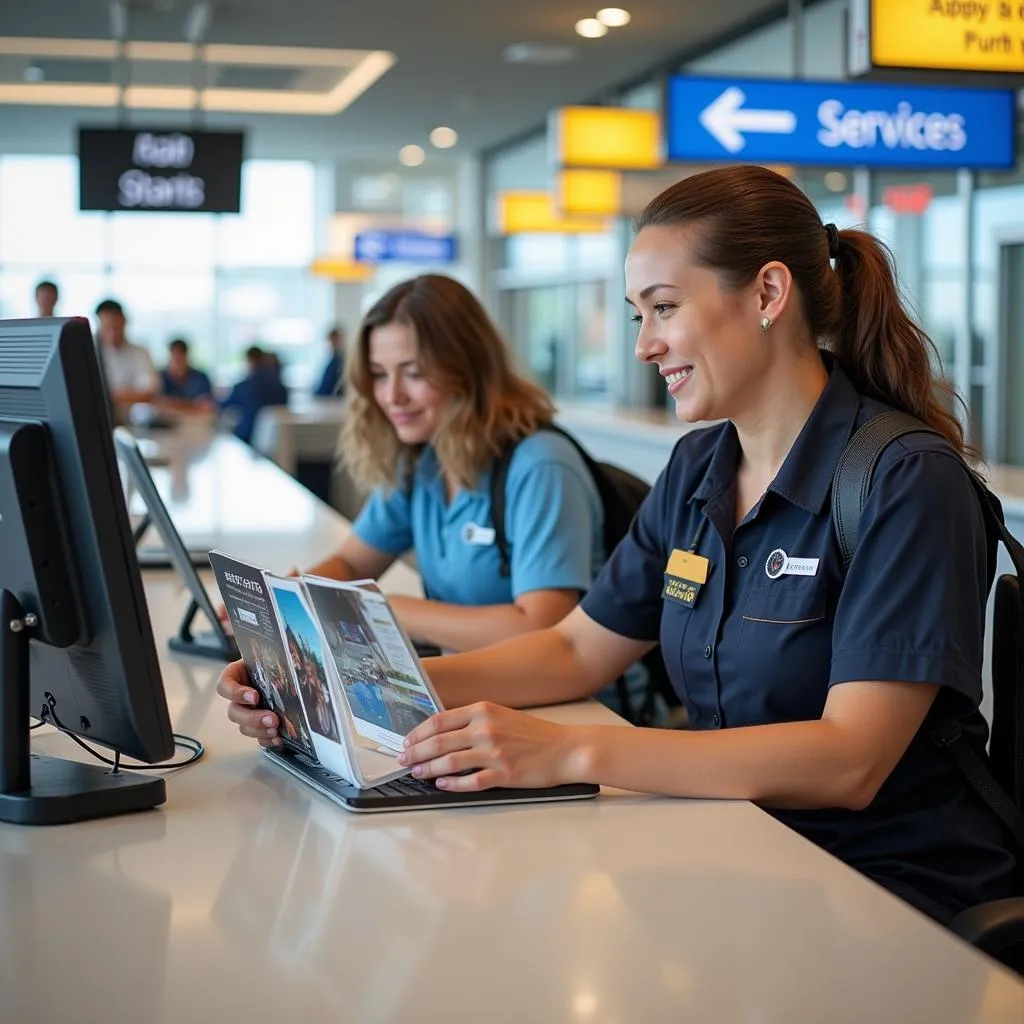 Helpful Staff at Ahmedabad Airport Information Desk