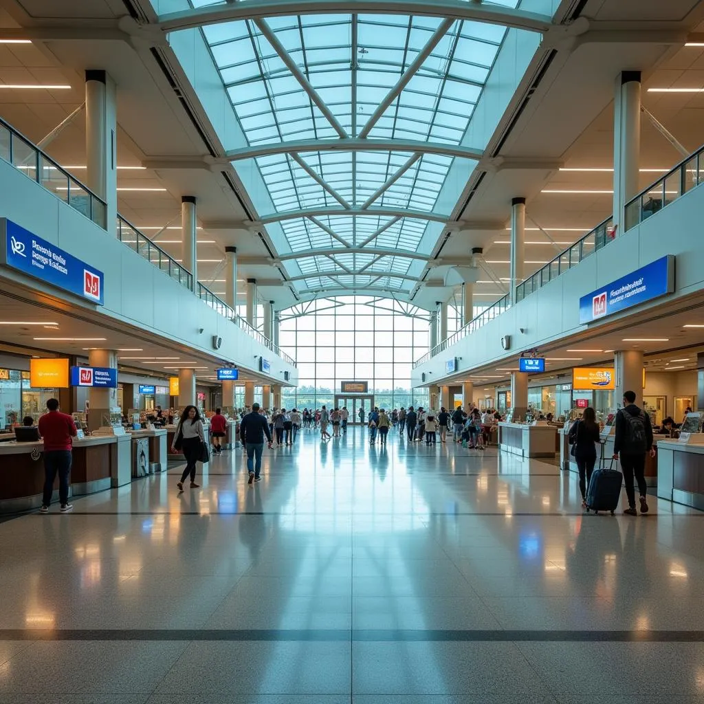 Spacious Interior of Ahmedabad Airport Departures Area