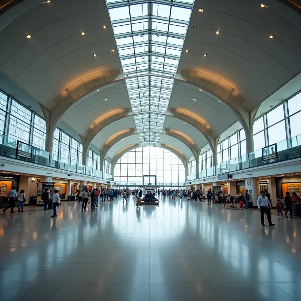 Modern terminal building at Ahmedabad Airport