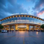 Modern Exterior of Ahmedabad Airport Terminal