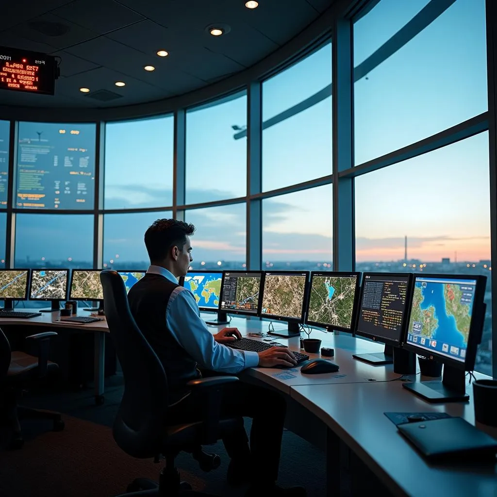 Air Traffic Control Tower with 24 Radar System