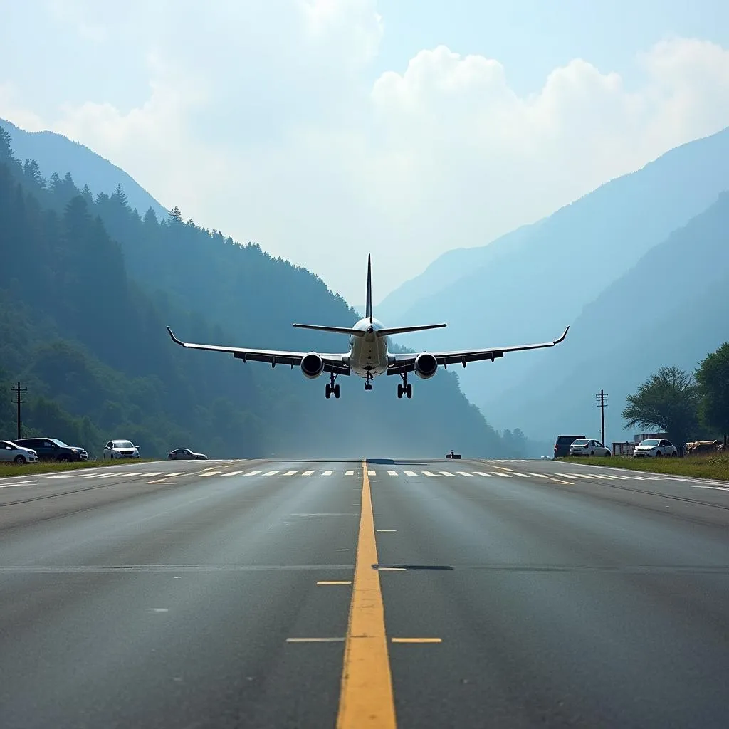 Airplane Landing at Shimla Airport