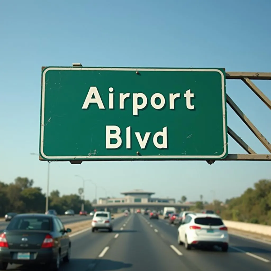 Airport Boulevard Road Sign