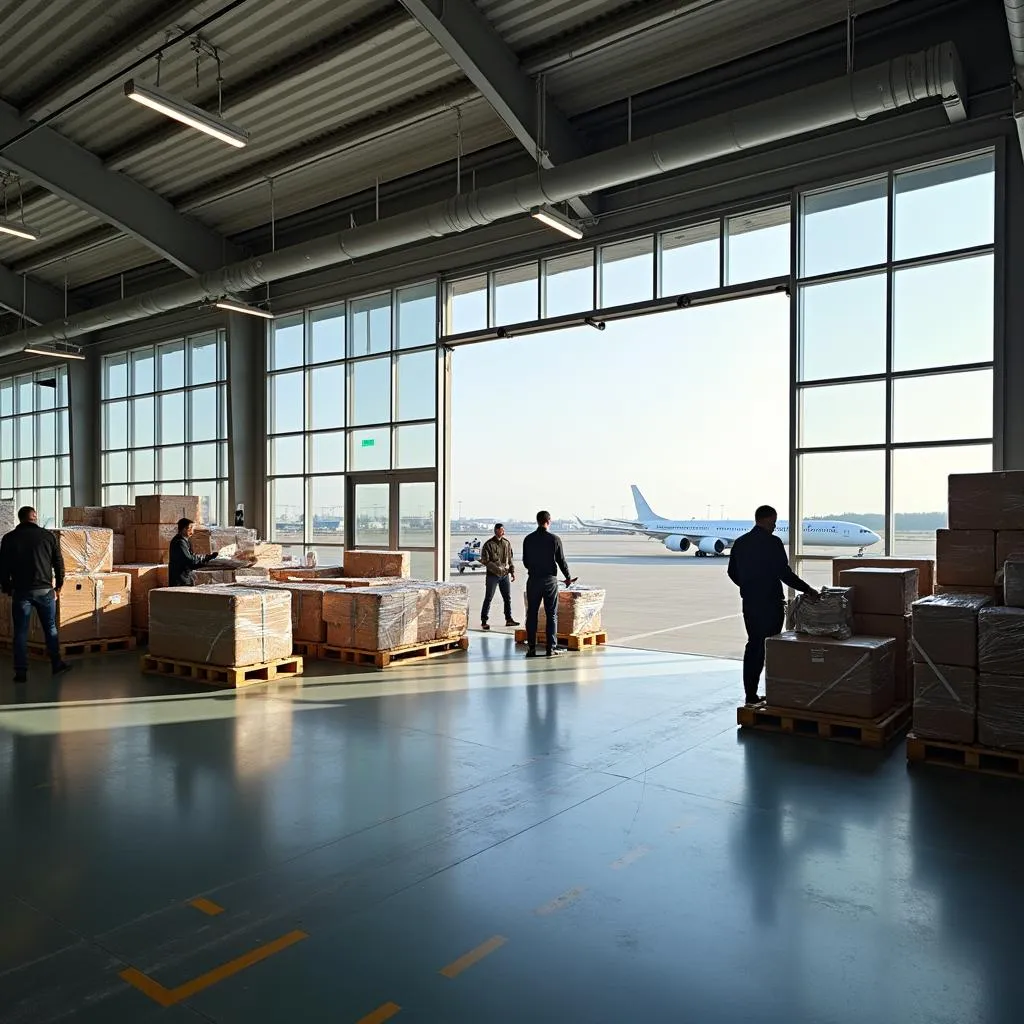 Inside a Busy Airport Cargo Terminal