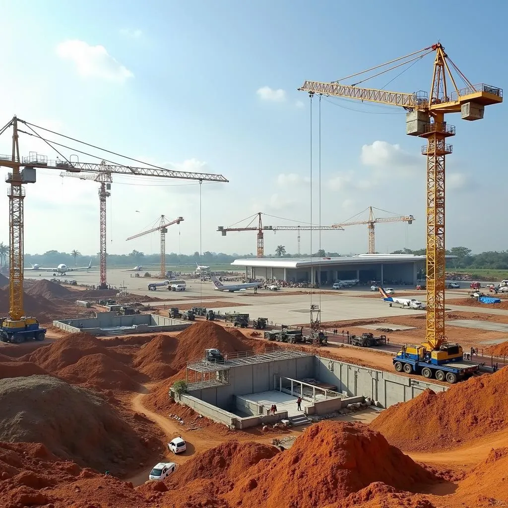 Construction Site of a New Airport in Tamil Nadu