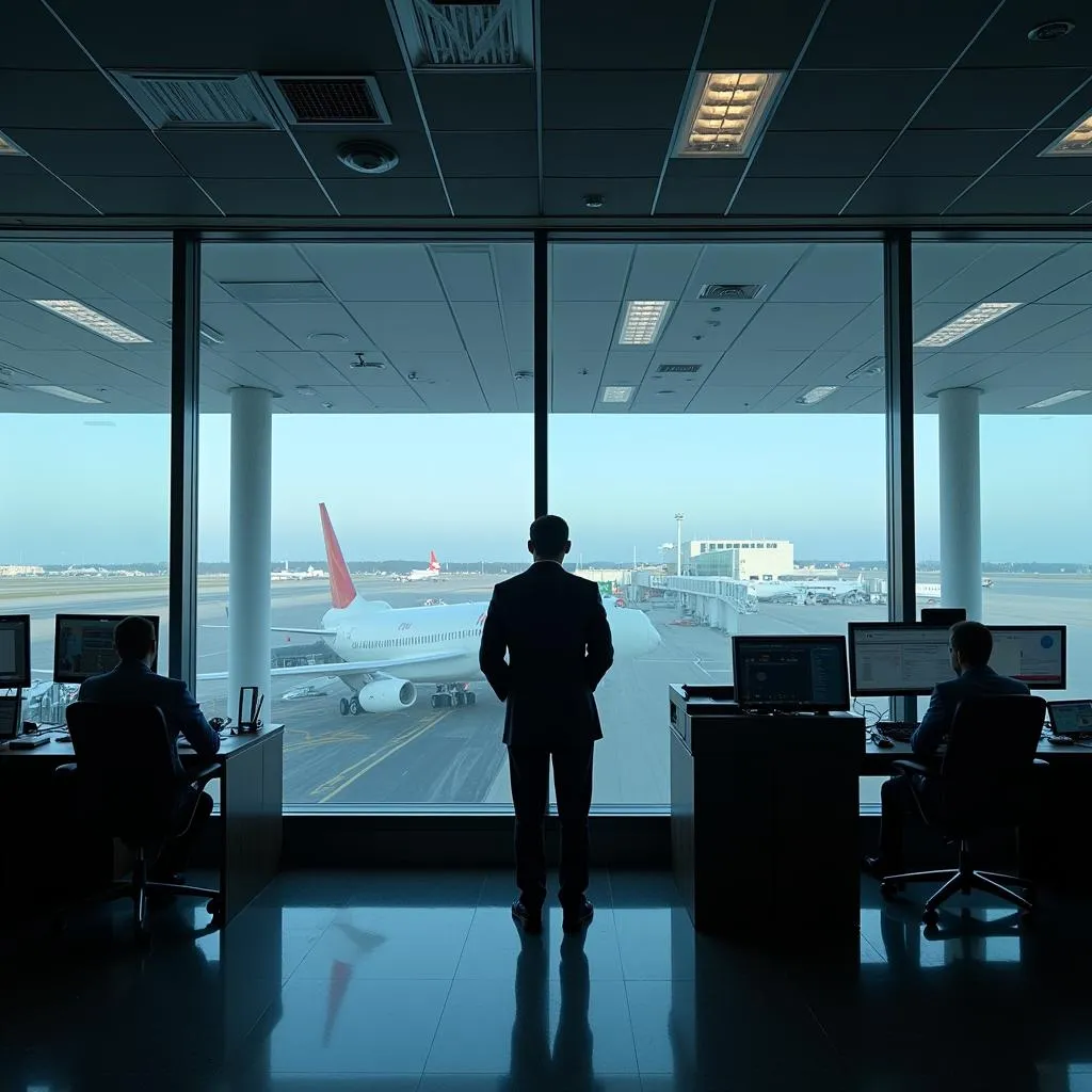 Airport Control Room with Hidden Section