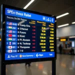 Currency Exchange Rate Board at an International Airport