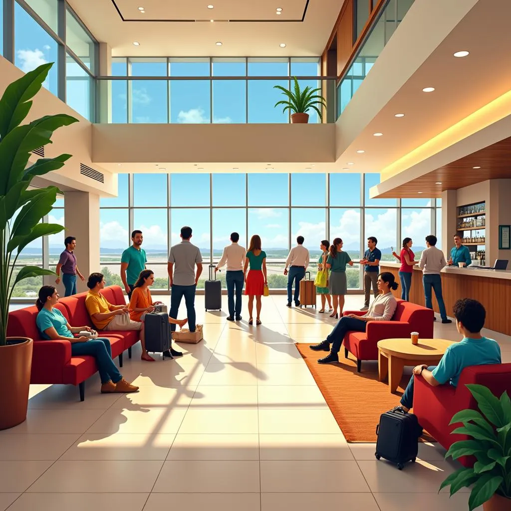 Spacious Airport Hotel Lobby