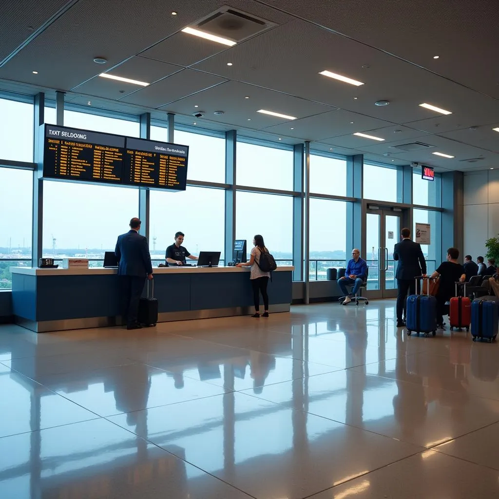 Airport Information Desk with Friendly Staff