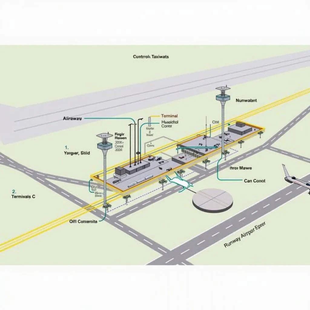 Diagram illustrating key airport infrastructure