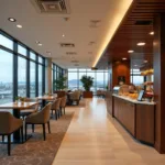 Luxurious Airport Lounge with Amenities for Travelers