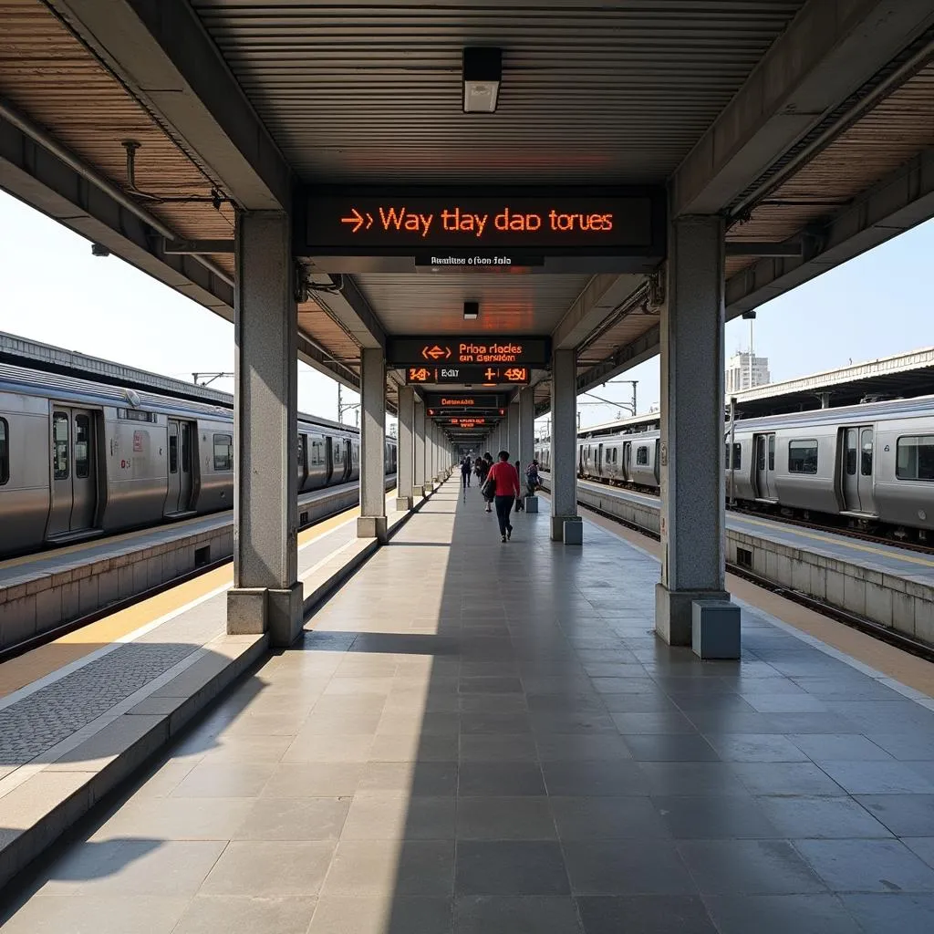 Airport Metro Express Line transfer to the New Delhi Metro at New Delhi Railway Station