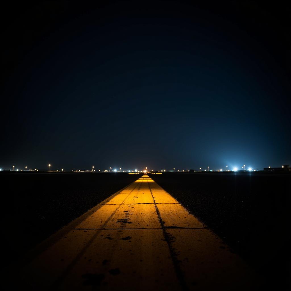 Airport Runway Markings at Night