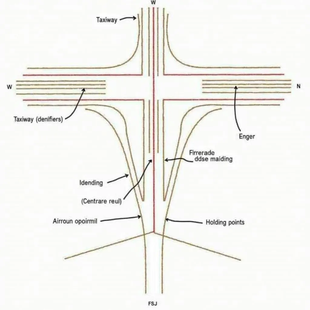 Airport taxiway system diagram