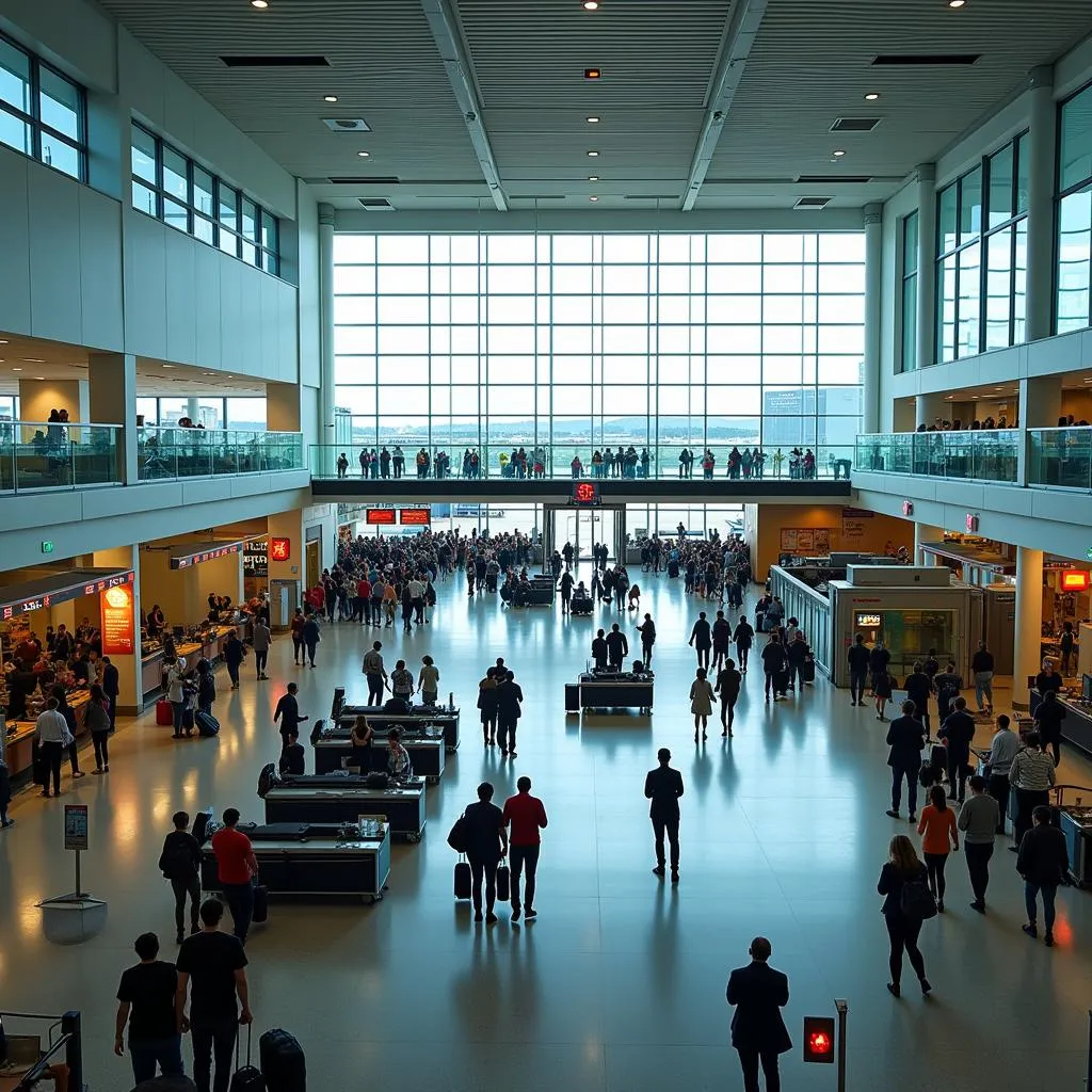 Busy Airport Terminal Interior