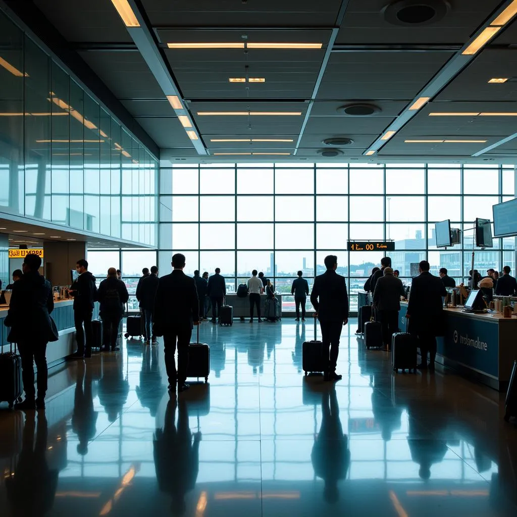 Busy Airport Terminal Interior