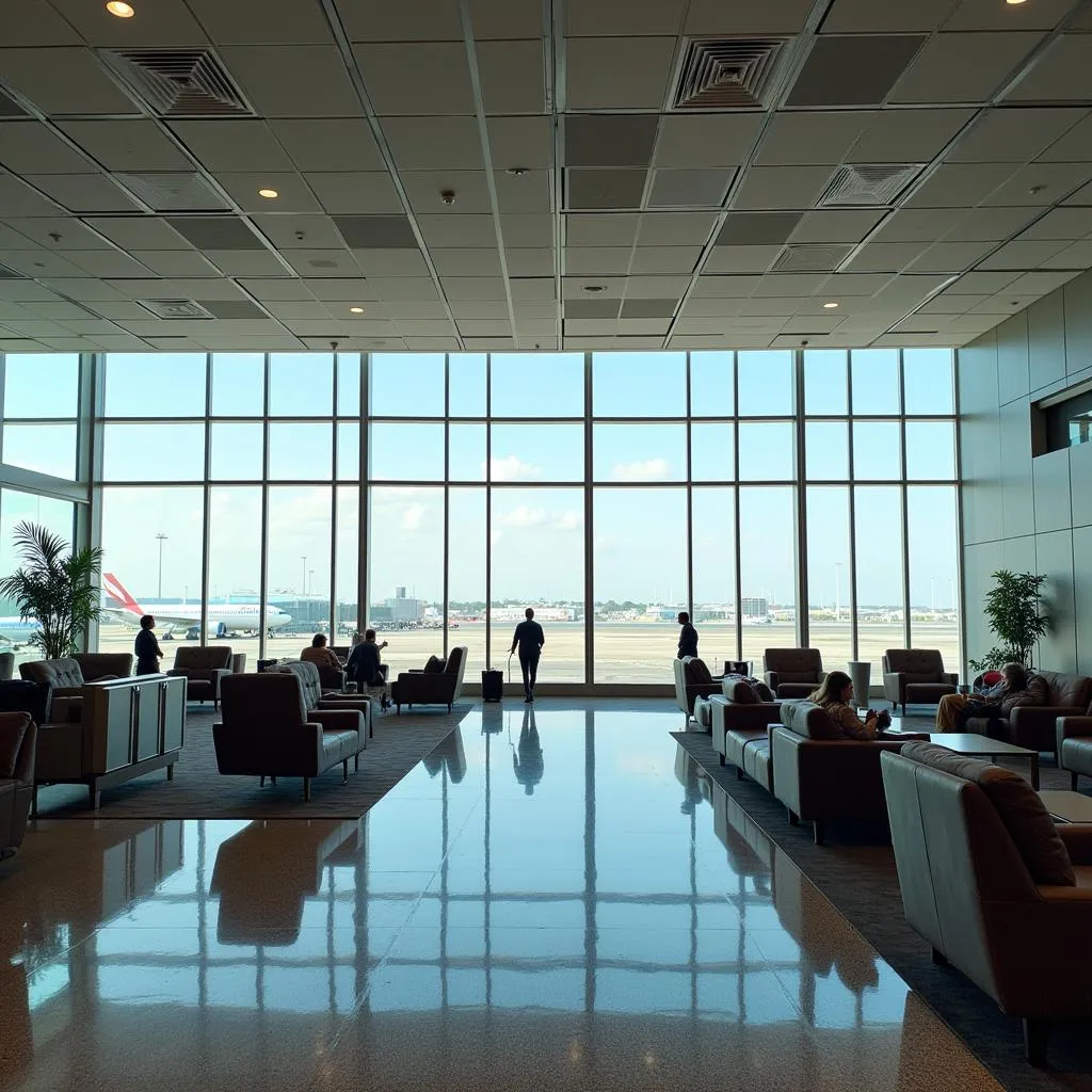 Spacious departure lounge at Al Khobar Airport