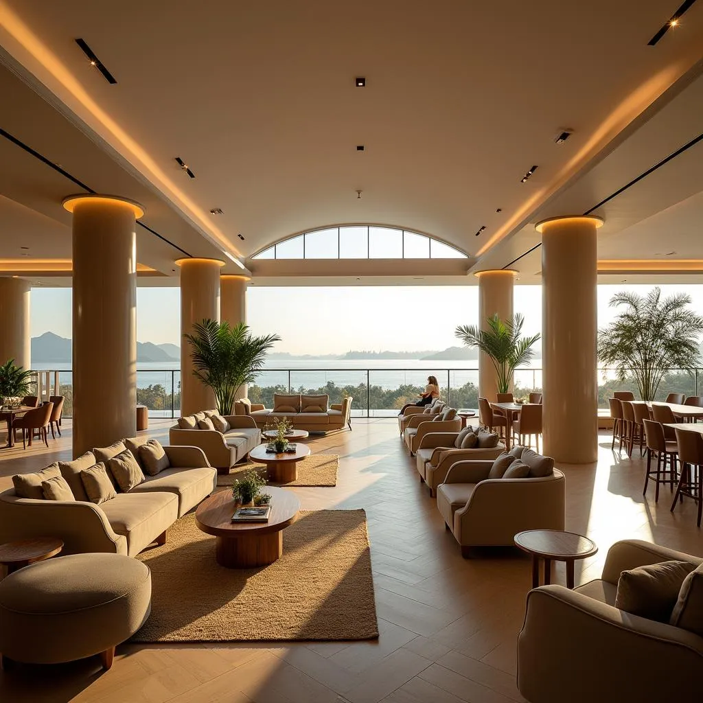 Al Reem Lounge Abu Dhabi Airport: Spacious seating area with luxurious decor