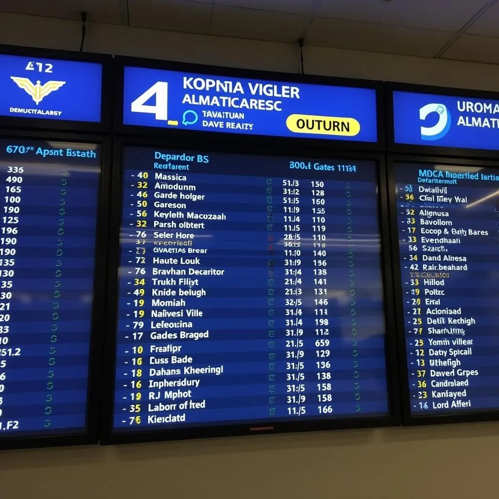 Almaty Airport Departure Board