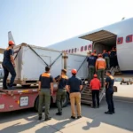 Amritsar Airport Ground Crew Loading Cargo