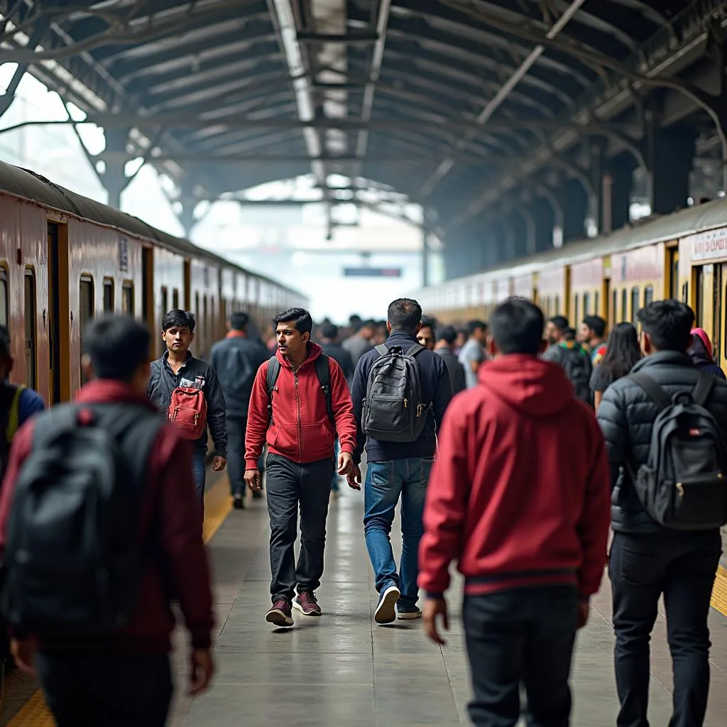 Andheri Station Platform Crowd