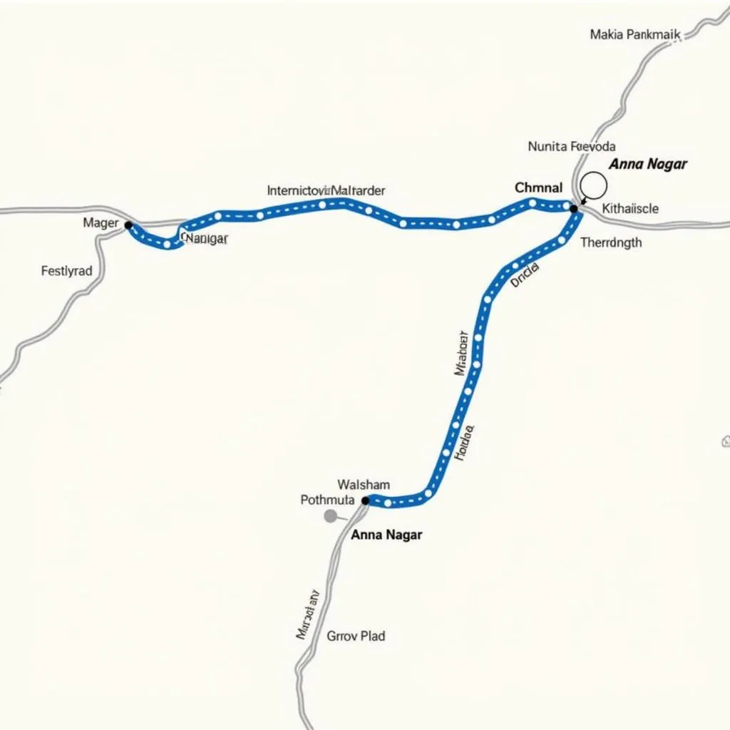 Driving Route from Anna Nagar to Chennai Airport