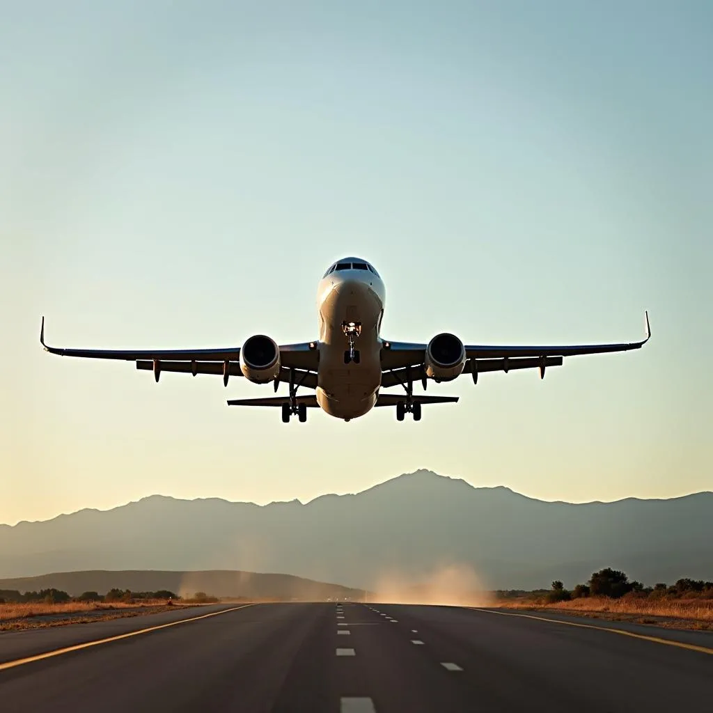 Airplane Taking off at Annaram Airport