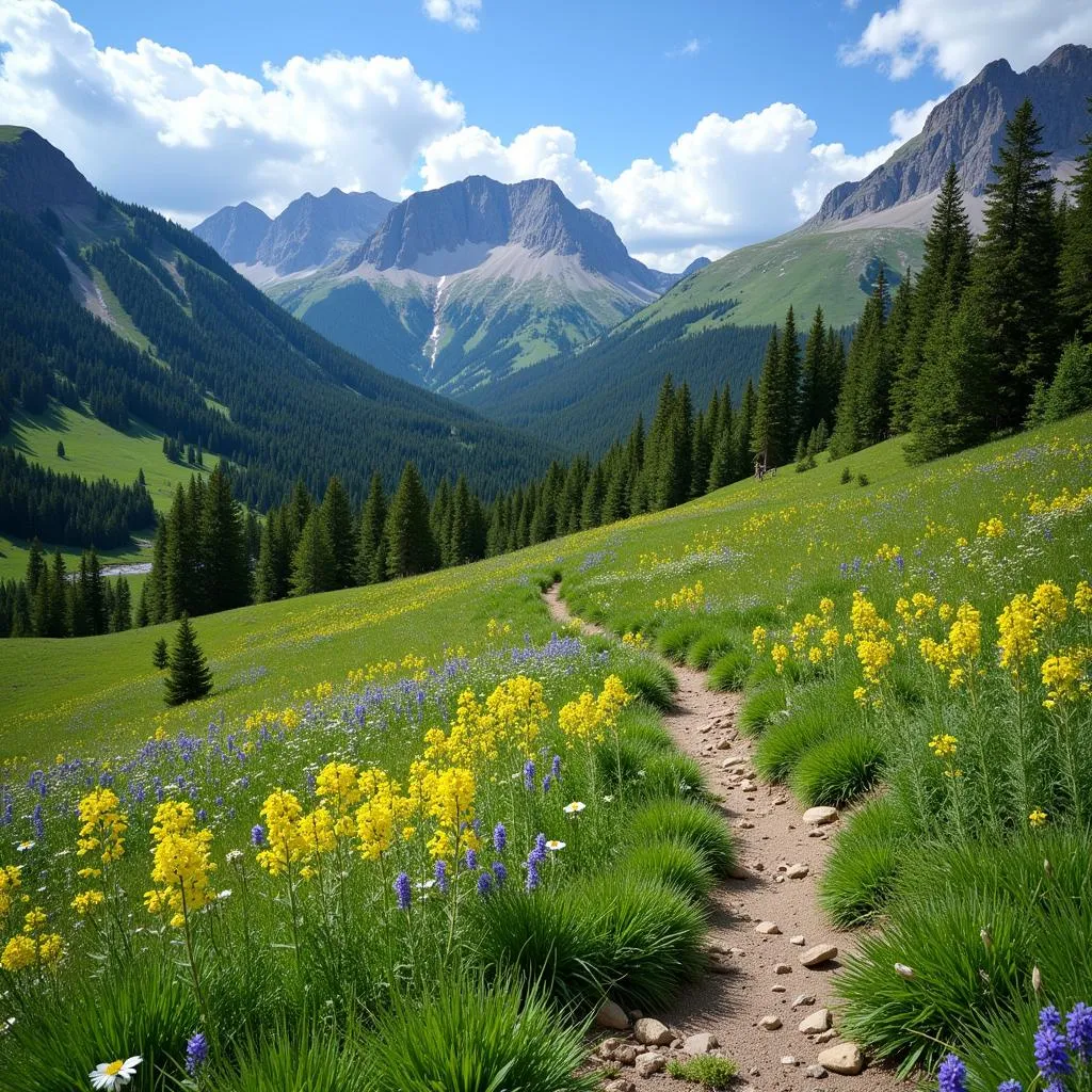 Aspen Mountain Landscape in Summer