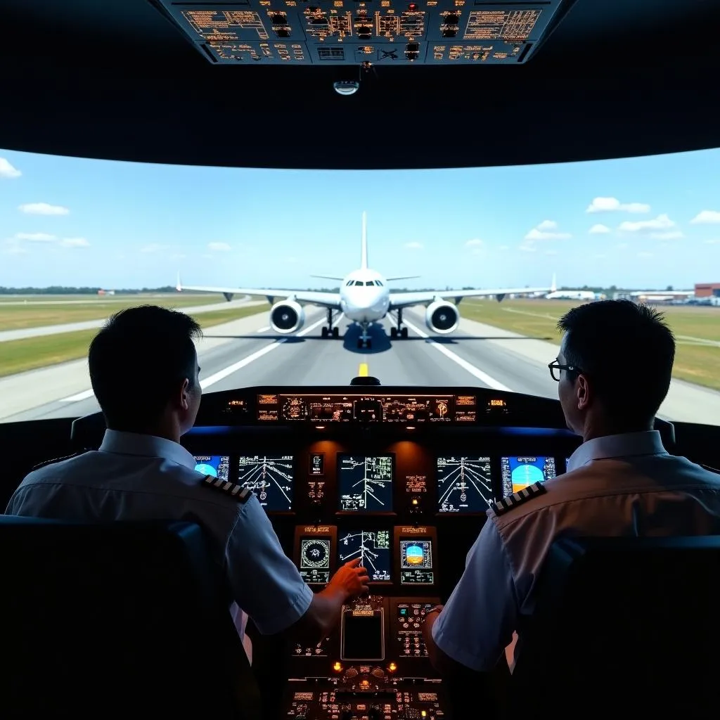 Flight Simulator in Aviation Training Center